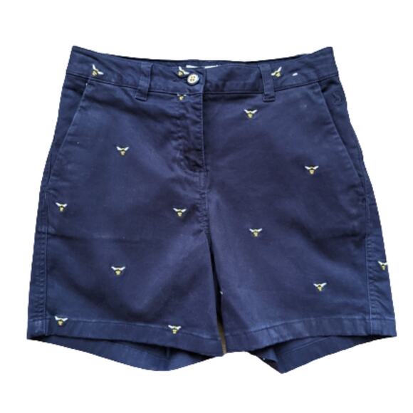 Maison Jules Pants - Jules Maison Jules Signature Navy Embroidered Bumblebee Shorts 4